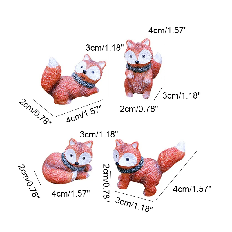 Креативные фигурки лисы из смолы, миниатюрные фигурки для дома, комнаты, украшения, аксессуары, подарок на день рождения, детские игрушки
