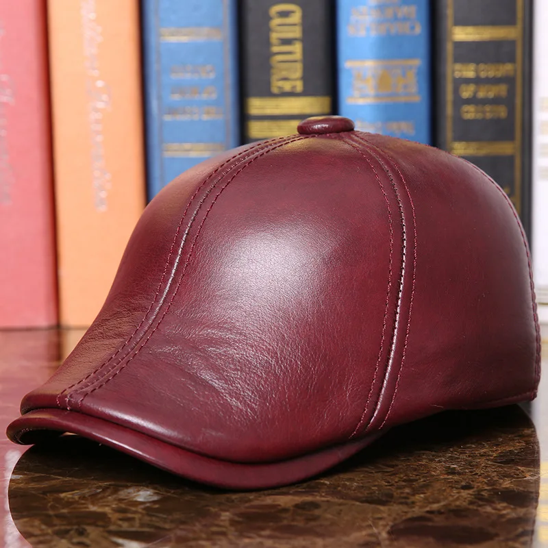 Günstige Winter Männer Echtes Leder Hut Erwachsene Schaffell Baseball Caps Fashion Ohr Schutz Warme Kopfbedeckungen Kappe Baseball Hut B 7287