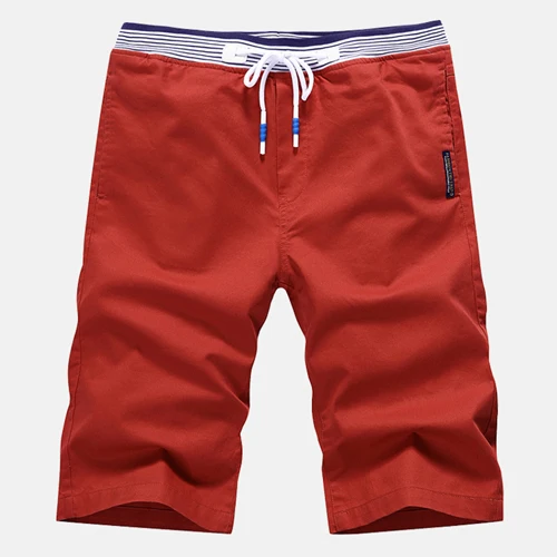 Новые хлопковые эластичные шорты Korte Broek Mannen высокого качества удобные шорты Hommes - Цвет: Красный