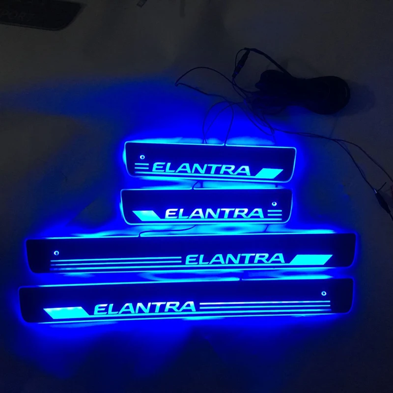 Для двери Elantra динамическая светодиодная лампа Накладка на порог добро