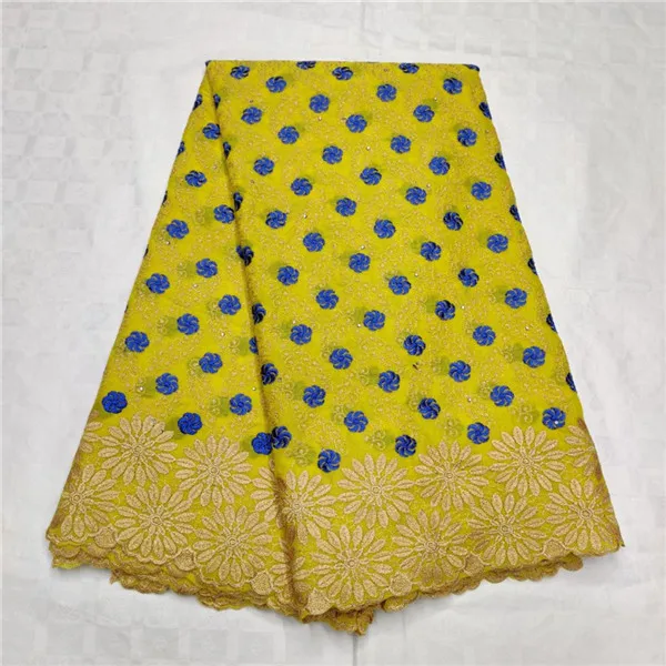 

Swiss voile lace in switzerland 2019 high quality nigeria lace material yellow dry lace with stones latest 100%cotton 5yards/lot