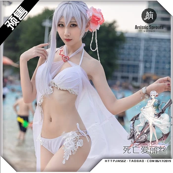 

Anime SINoALICE Snow White Monk Swimsuit Cosplay Costume Lolita Cos Swimwear Summer Dress H