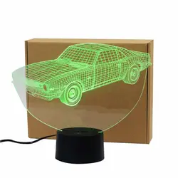 Акриловая красочная USB Бытовая Спальня светодио дный офисная Светодиодная настольная лампа детская 3D анимация автомобили ночные огни