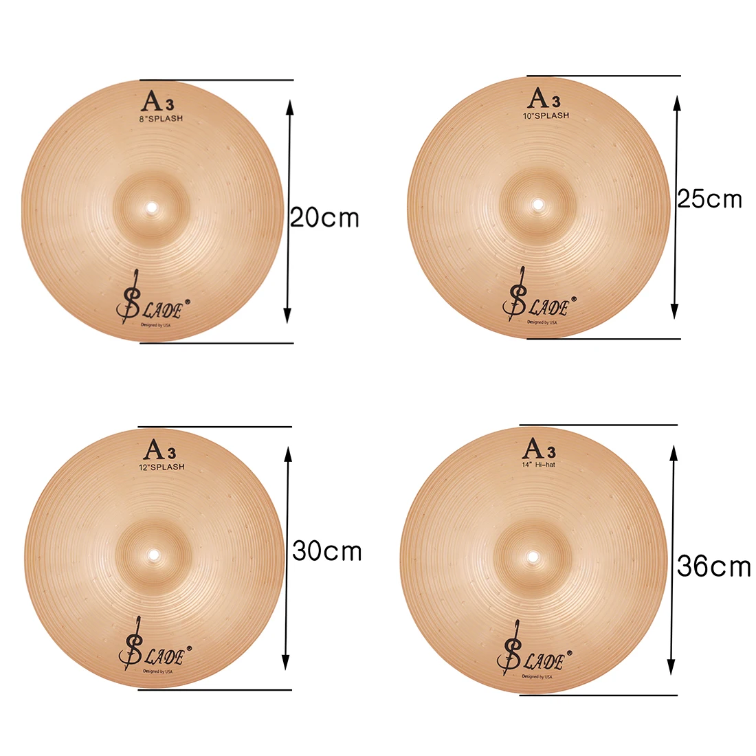 

Cymbal 8''/ 10"/ 12"/ 14" Phosphor Bronze Alloy Splash Hi-Hat for Drum Set Percussion