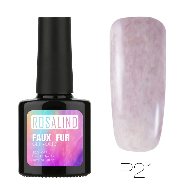 ROSALIND P + черная бутылка 10 мл эффект искусственного меха P01 12 УФ светодиодный Гель