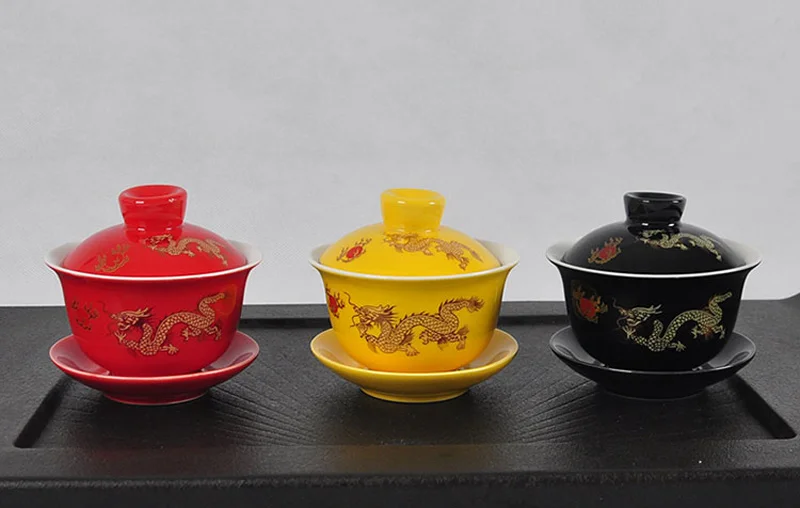 150 мл костяного фарфора кунг-фу чайный сервиз Gaiwan, чайная чашка Tureen фарфоровый чайный сервиз керамический чайный поднос Parlour чайная посуда Gai Wan чай тигуанинь