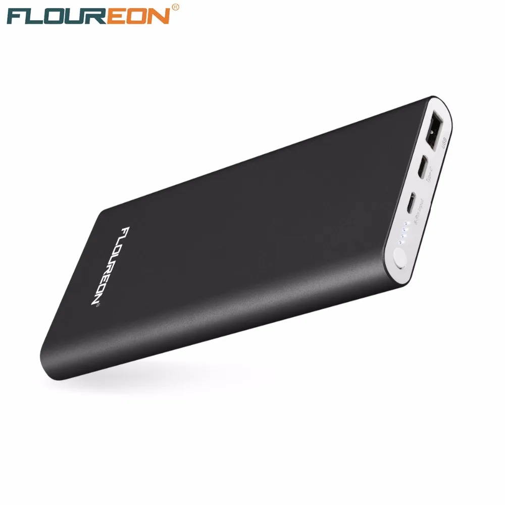 Внешний аккумулятор Floureon 12000 мАч 2GN C 3A выход два USB Type освещения Внешнее зарядное