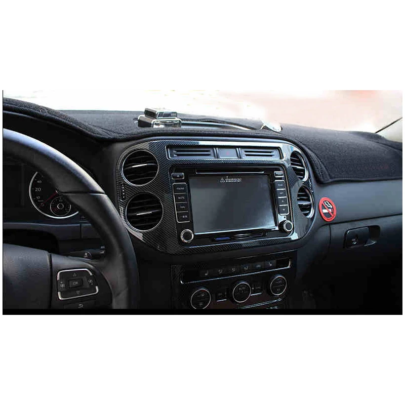 Lsrtw2017 углеродное волокно abs Приборная панель автомобиля навигационный экран Рамка вентиляционные планки украшения для volkswagen tiguan 2010