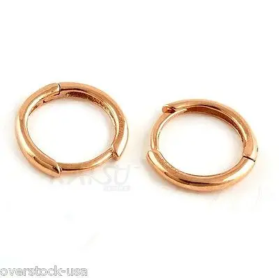 earrings hoop 7mm 18k pure rose gold