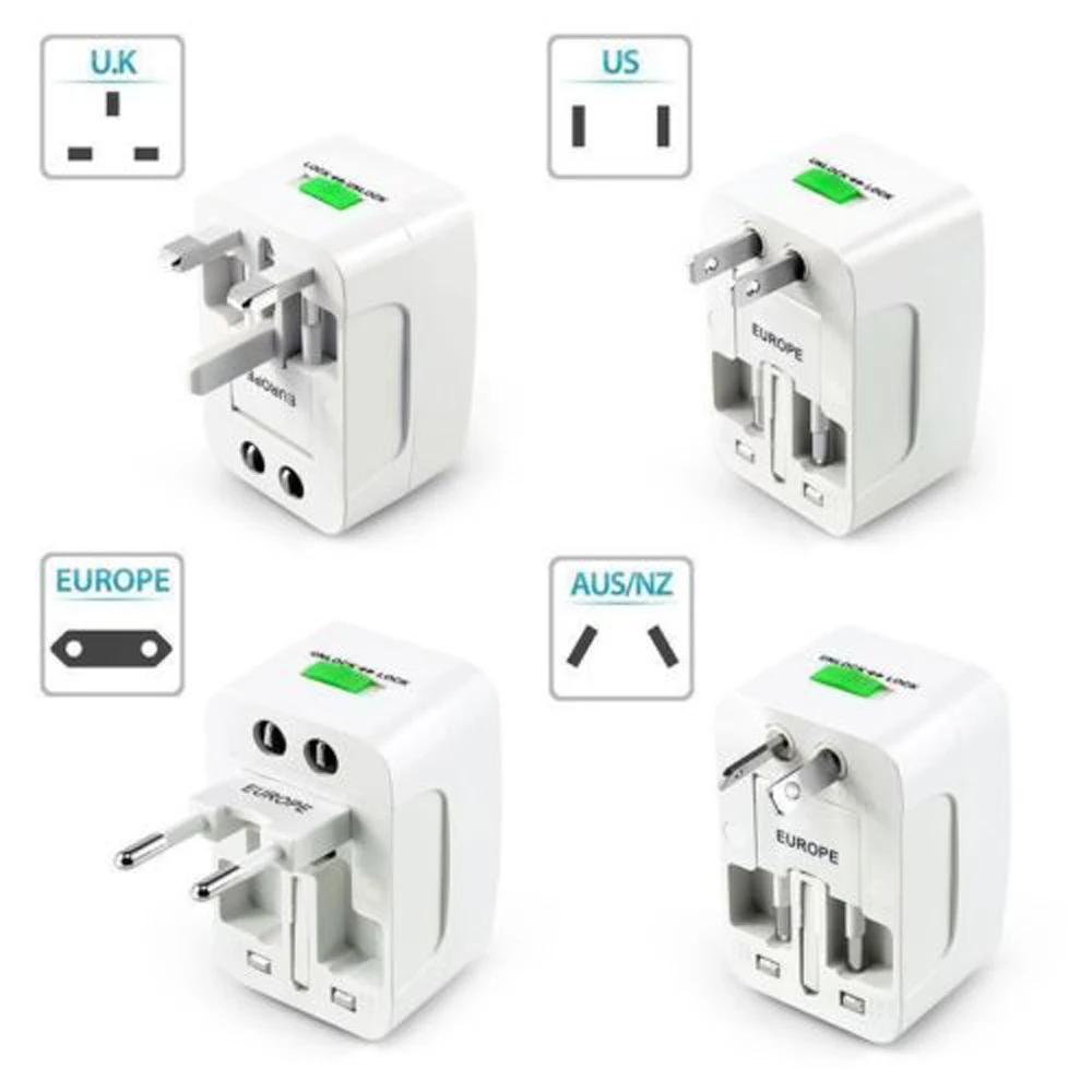 Новый Универсальный переходник с международной вилкой 2 USB порта адаптер питания