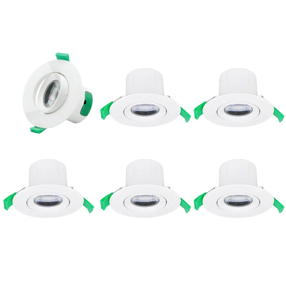 Diâmetro do Furo Direcional 7 w Luzes Led Embutidas no Teto Local Downlight Recesso Branco Fresco 70 75 Milímetros 100 ~ 240 v Feixe Anjo 6 Lâmpadas
