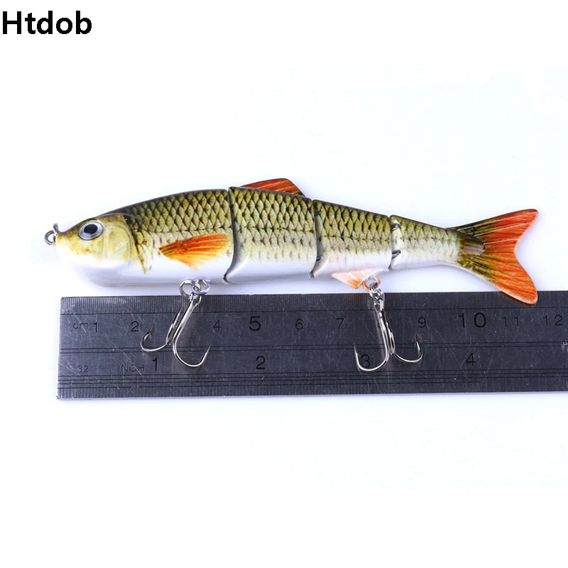 Isca de Pesca Isca de Pesca do Robalo Htdob Seções cm Swimbait do Robalo 6 Pesca Gancho Preto Tackle Wobbler Vibração Isca 4 16.8g 12 5 High Quality Esporte e Lazer