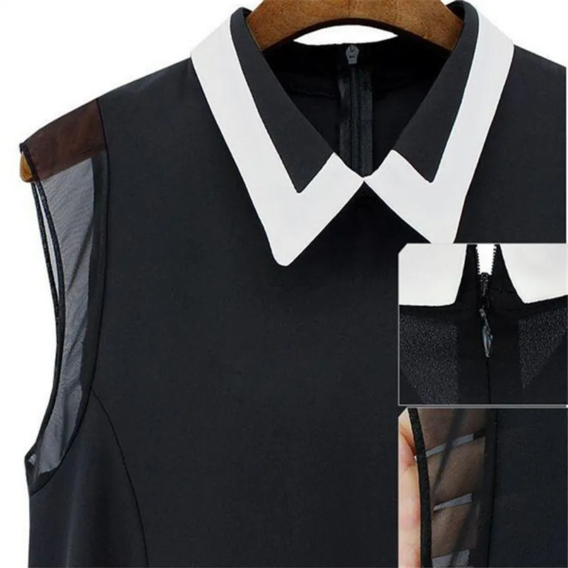 Fashion New  Women Summer Loose Casual Chiffon Sleeveless Vest Blouse Shirt Tops Women Sleeveless shirts and blouses Y14R4 (3)