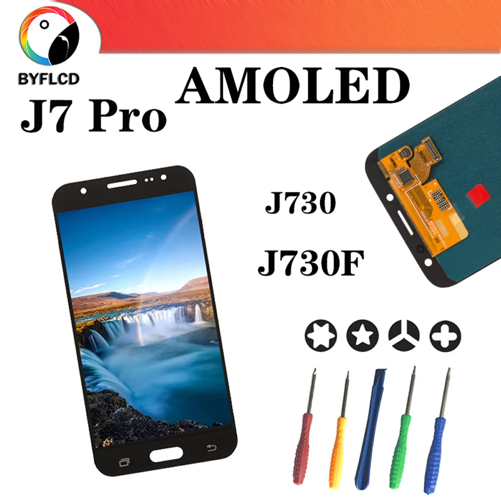 

AMOLED LCD For Samsung J7 2017 J730 J730F Lcd Display For Galaxy J7 Pro screen Original Touch Screen Digitize Assembly replace