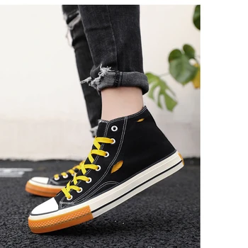 

Casual shoes 2019 summer new high-top canvas shoes breathable men's shoes England sports tide outdoor vulcanized shoes men 187