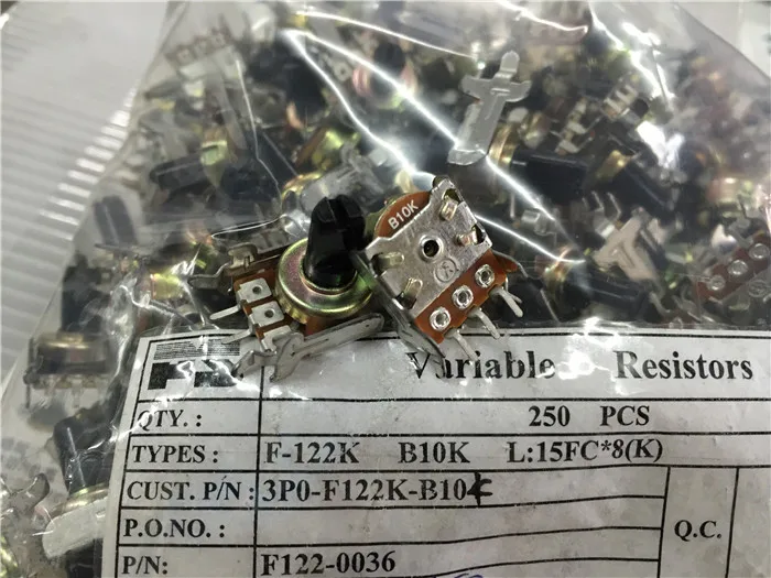 8pcs for Taiwan F-1212K RK1212N Horizontal Single Potentiometer B10K / Handle Length 10MMF