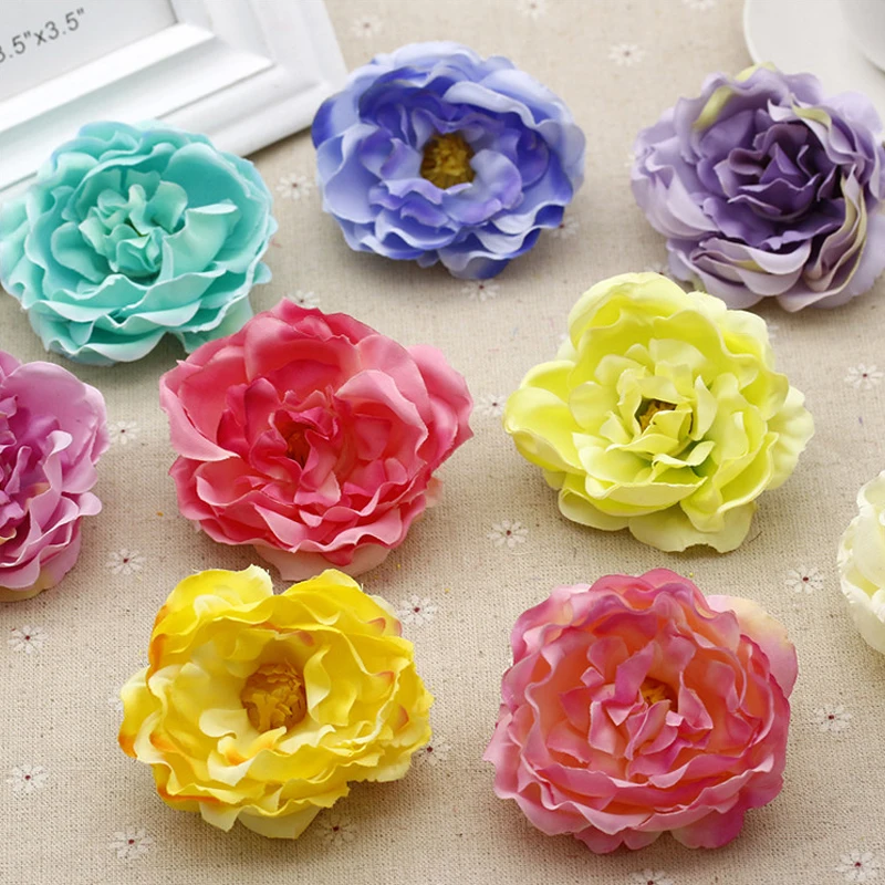 Peony Cloth Garden-Supplies Wedding-Decoration Artificial-Flower-Heads Diy Wreath Silk Peony Cloth Garden-Supplies Wedding-Decoration Artificial-Flower-Heads Diy Wreath Silk