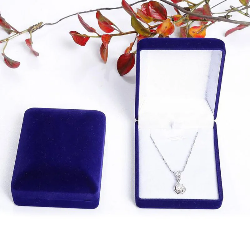 

100PCS/Lot Necklace Case Display Jewellery Gift Storage Boxes Black/Red/Pink Velvet Carrying Case Organizer 6*7.8*3.3cm ZA4995vv