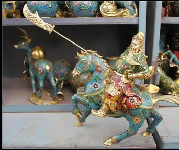 

Cloisonne feng shui bronze Guan Gong Decoration