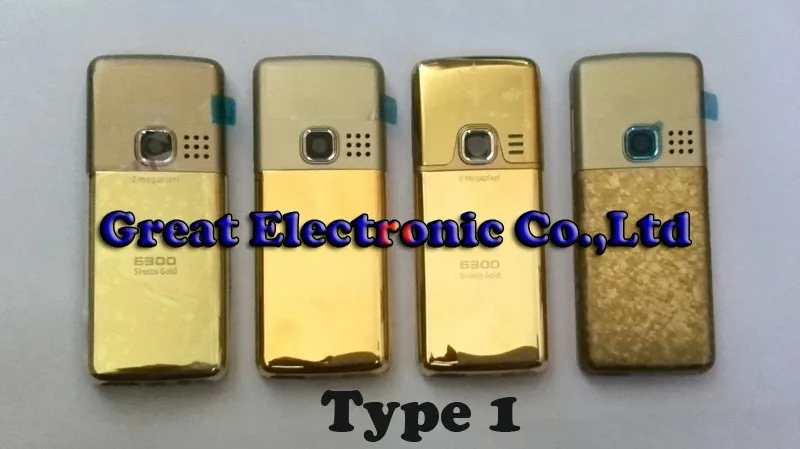 full fascia mobile phone housing for nokia 6300 gold cell phone cover case body panel keypad faceplate spare parts free shipping