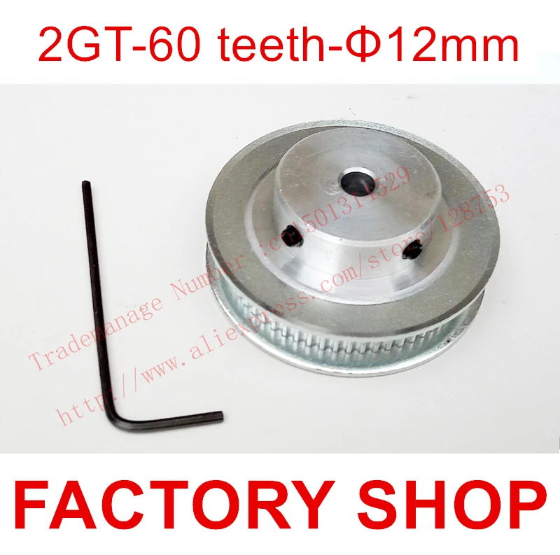 

1pcs 60 teeth Bore 12mm GT2 Timing Pulley fit width 6mm of 2GT Belt 3D Free shipping