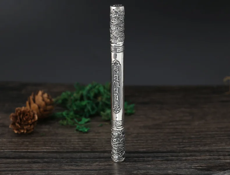 S925 стерлингового серебра смысл подарок тайский серебро Творческий Шесть Слово мантра Ruyi золотой обруч шариковая ручка Личность серебро