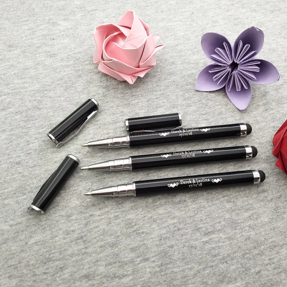 Presente de Casamento Livre para Sua Festa de Ano Novo Caneta Stylus Logotipo Personalizado Texto Empresa Multi Função 30 pc Tela Toque Metal