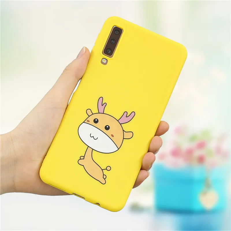 

Soft TPU Back Cover For Samsung Galaxy A7 2018 Case Cover Silicone 3D embossed Phone Case on For Samsung A7 2018 A750 Coque Case