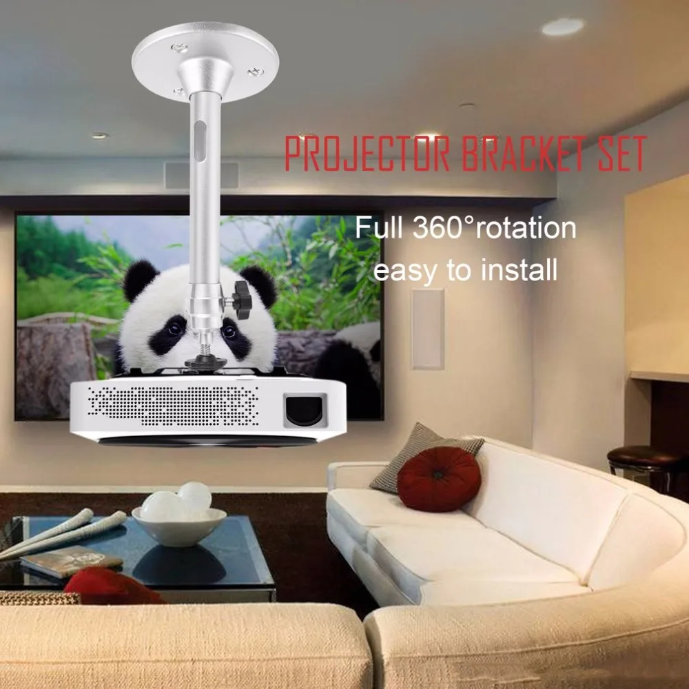 Горячий алюминиевый сплав+ пластиковый Серебряный настенный Потолочный Мини-кронштейн для проектирования изображения 360 градусов поворотный держатель кронштейн для проектирования изображения