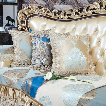 Pillow Cover With Lace For Soft Bedroom Pliiow Case 50x50cm European Design Floral Elegant Cushions Household | Дом и сад