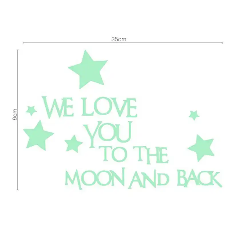 Наклейка с надписью We Love You to The Moon and Back Star|Наклейки на стену| |