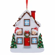 Wholesale Resin Bear Family Of 2 Christmas Ornament Personalized Gift Write Your Own Name For Holiday Home Decor Miniature Craft