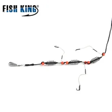 FISH KING 1PC Fishing Artificial Lure Bait Cage Feeder Carp Fishing With Lead Sinker Swivel with Line Hooks For Fishing Tackle