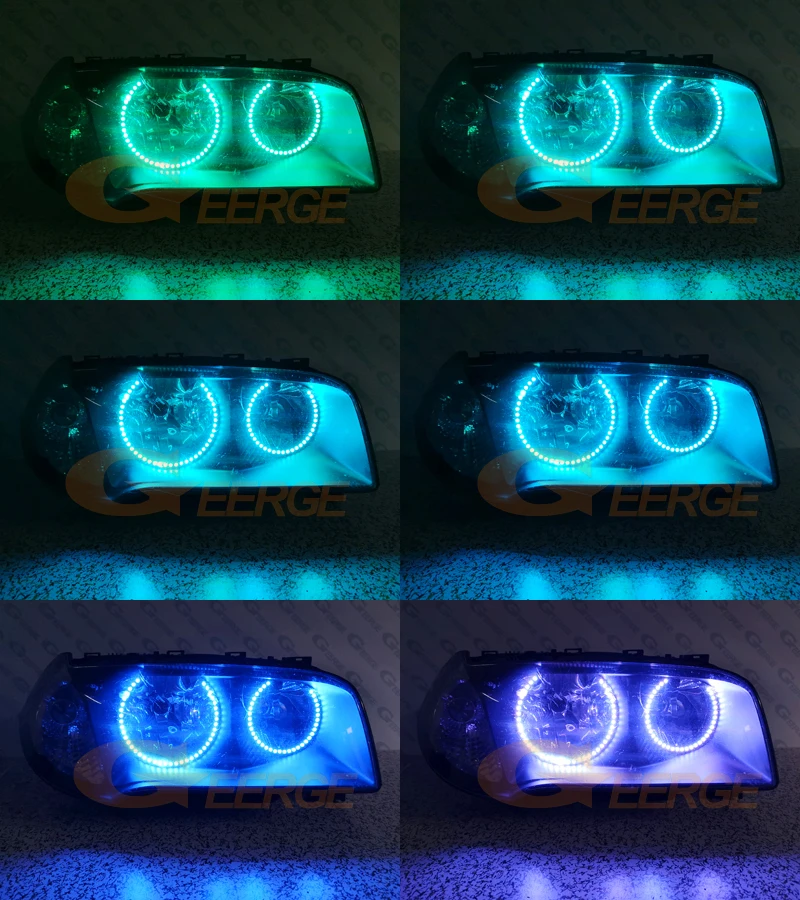 Для BMW E83 X3 2007-2010 галогенные лампы RF контроллер Bluetooth мульти-Цвет ультра яркий RGB светодиодный Ангельские глазки гало кольца комплект