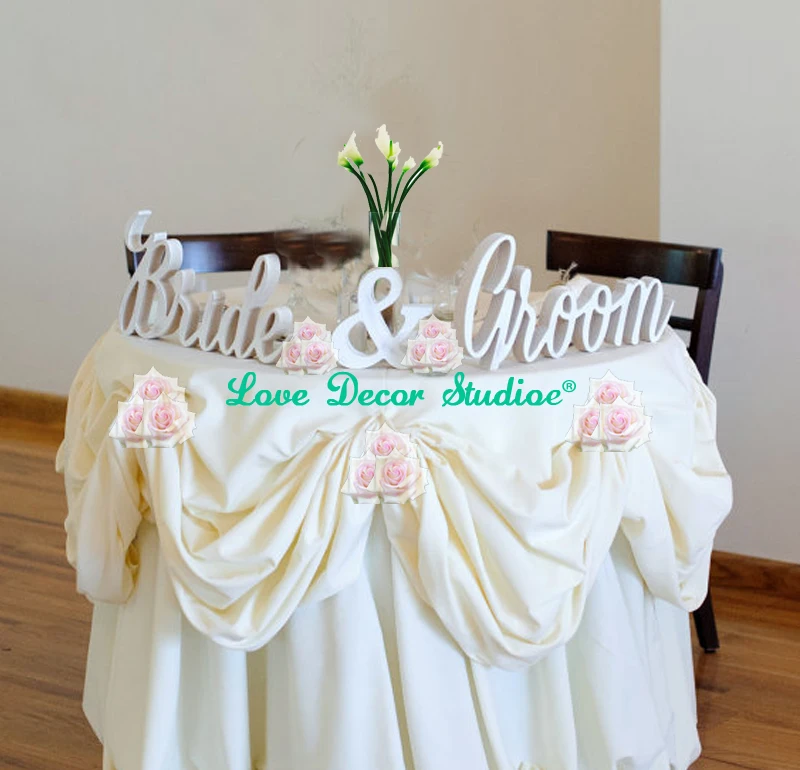 melhor O envio gratuito de Sinais para o Querido Da Noiva e Do Noivo Do Casamento Decoração de Mesa Sinais assinar Letras Autônomas De Mesa De Noiva