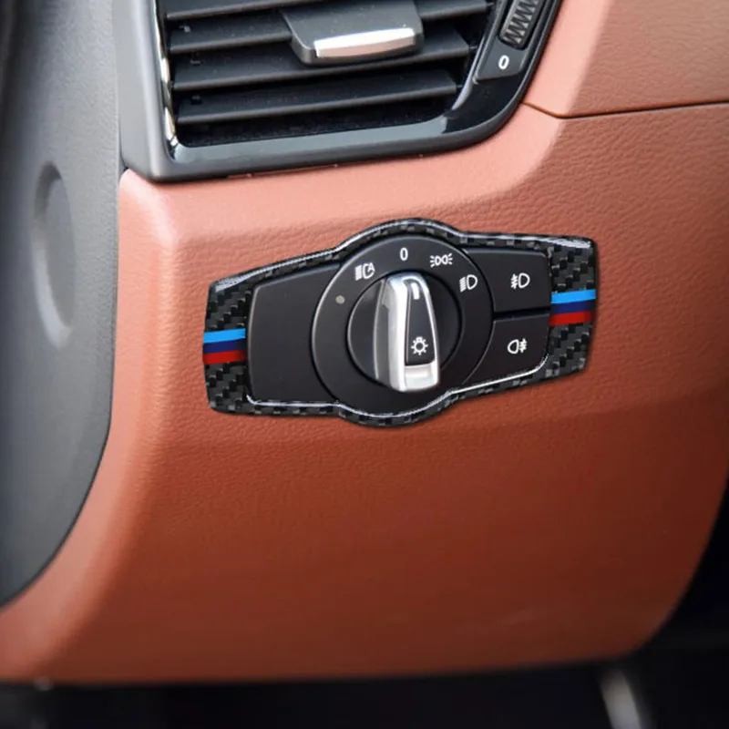 Автомобильный Стайлинг переключатель фар кнопки декоративная рамка крышка наклейка отделка из углеродного волокна для BMW X1 E84 аксессуары для интерьера