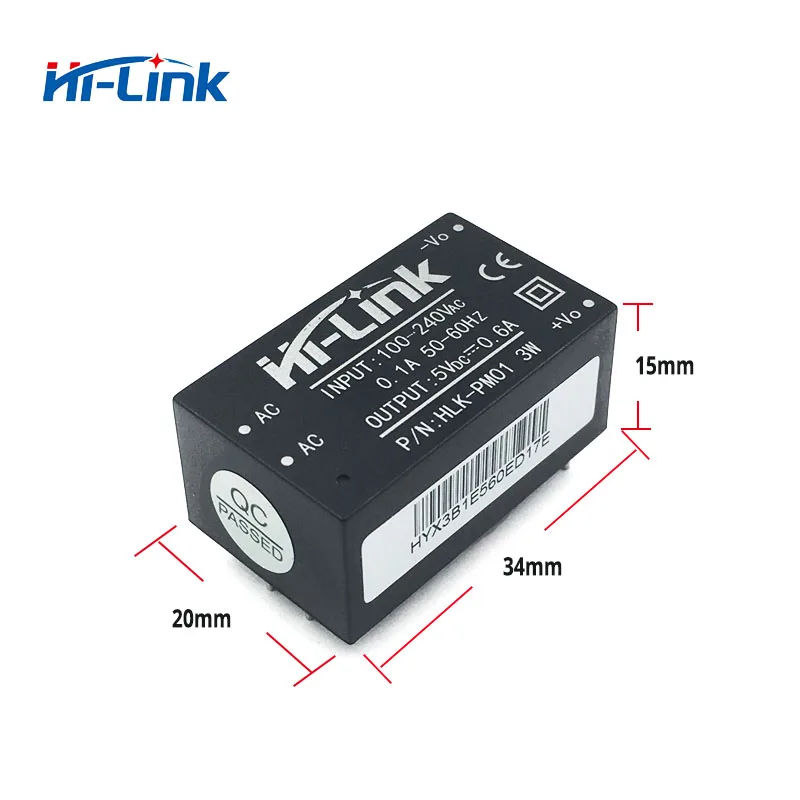 Горячая Распродажа HLK-PM01 AC-DC 220V 5v мини модуль питания для интеллигентая(ый) бытовой выключатель питания модуль удовлетворяющий стандартам ЕС/UL(Underwriters Laboratories