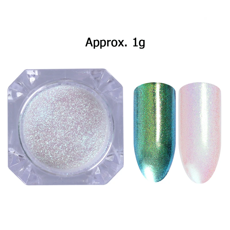 Chameleon Nail Powder Mirror Effect Dipping Glitter Metallic Chrome Nail Pigment Pearl Dust Manicure Art Decoration - Цвет: 14