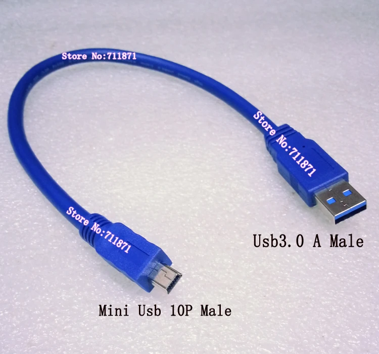 30cm Short Mini USB 10P Cable 10P Mini USB V3.0 Data Charging Cable