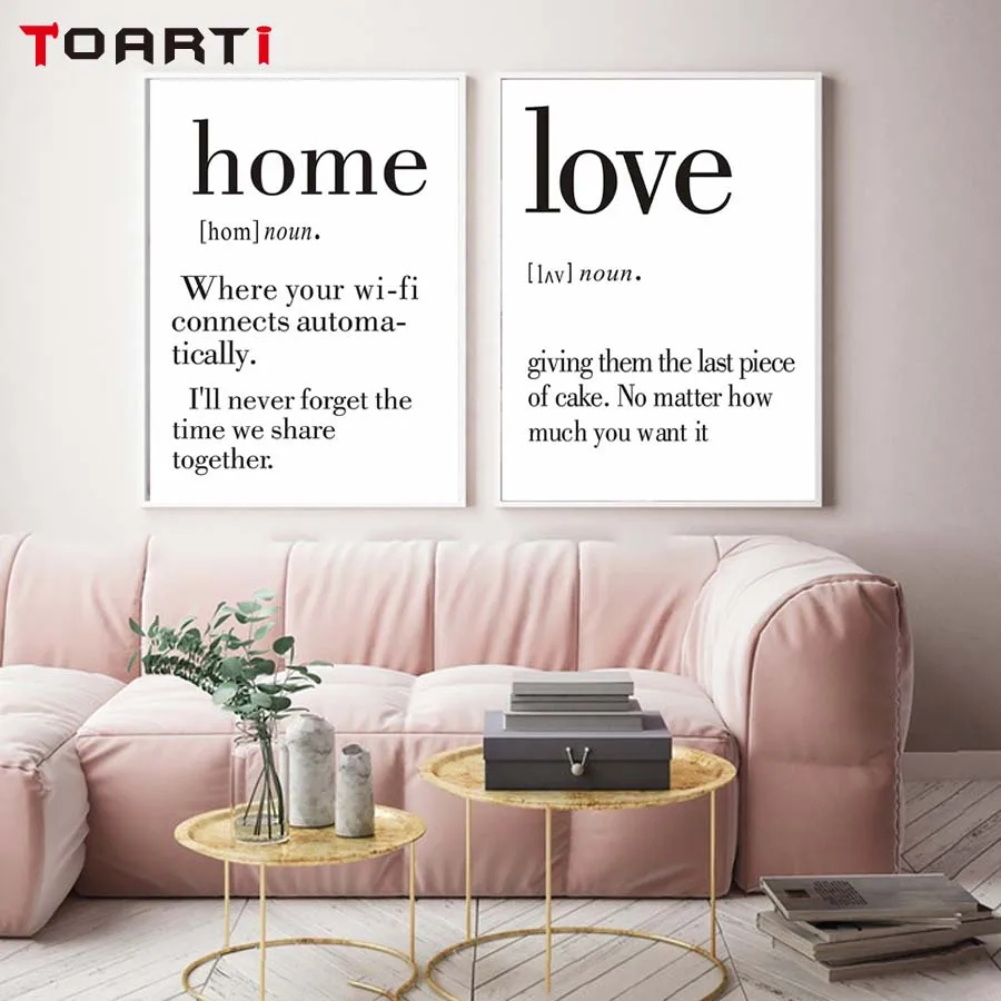 Настенный художественный постер с надписью Home Love Современная Картина на холсте