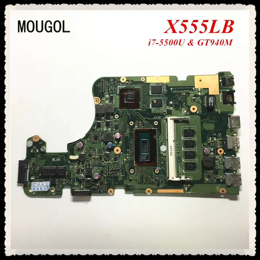 

MOUGOL X555LB Laptop motherboard For Asus X555LB MAIN BOARD I7-5500U & GTX940M 100% Tested Free Shipping