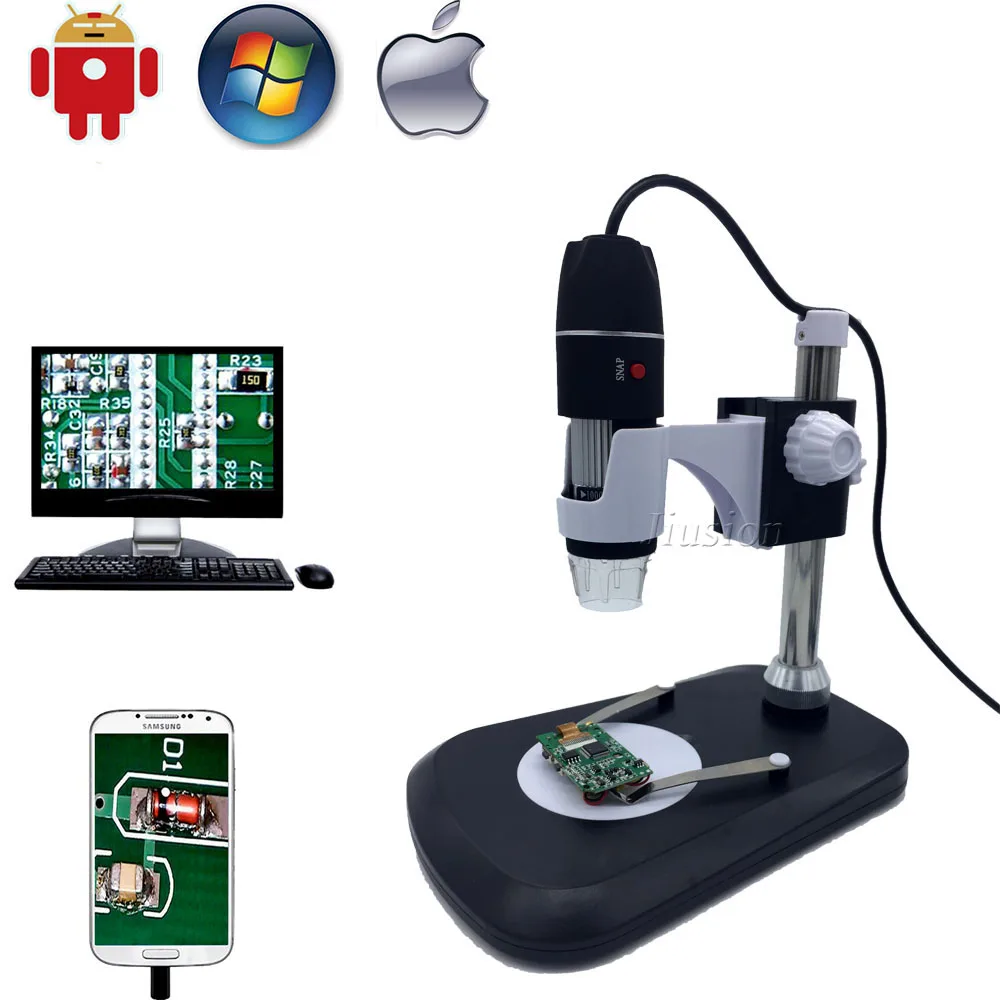 

USB Digital OTG Microscope Camera 500x 800x 1000x Portable Magnification Endoscope Stand for Samsung Android Mac Window