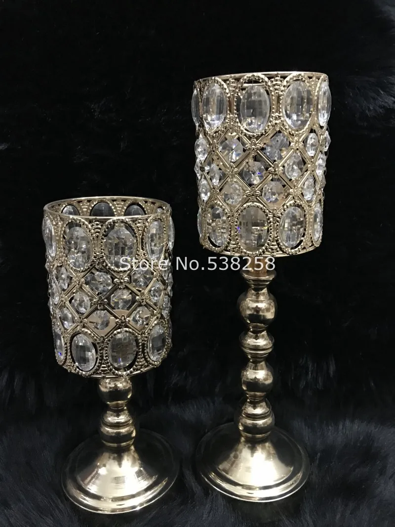 

french gold Crystal Wedding /home Decoration Table Centerpieces Stands Candlestick Candelabra Base Candle Holders003
