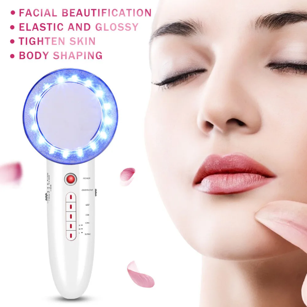 6 In 1 EMS Infrared Ultrasonic Therapy Body Slimming Massager LED Cavitation Galvanic Ultrasound Weight Lose Machine Fat Burn