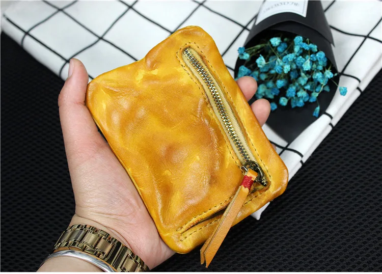 couro curto carteira mini bolsa pequena mudança