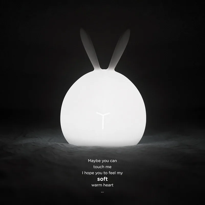 

Multicolor Silicone Rabbit LED Night Light Shake Clap Touch Sensor Night Lamp USB Charging Baby Kids Bedroom Light