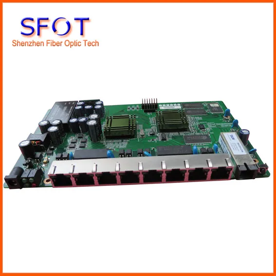 imágenes para Placa PCB, PD con 8 puertos ethernet, revertir POE EPON onu red óptica, 8 puertos placa PCB imágenes para Placa PCB, PD con 8 puertos ethernet, revertir POE EPON onu red óptica, 8 puertos placa PCB