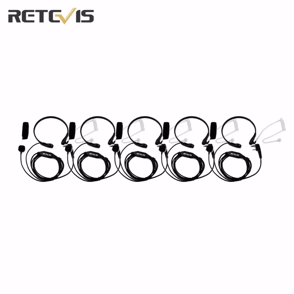 5 шт. горла гарнитура PTT с микрофоном для TYT Kenwood Baofeng UV5R 888S Retevis H777 RT3 Walkie Talkie C9007A|ptt