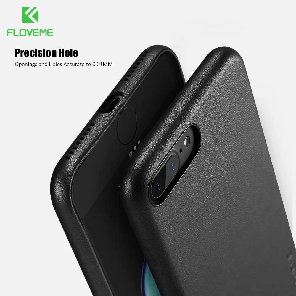 

FLOVEME Luxury PU Leather Phone Cases For iPhone 6 6S 7 8 Plus 360 Full Protection Hard PC Back Cover Cases For iPhone 7 8 6 6s