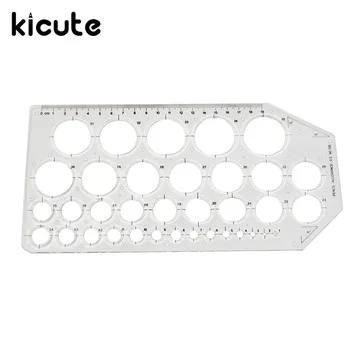 

Kicute Newest Plastic Drawing Drafting Circle Template Ruler Mathematics Metric Ruler Design Tool for Office School Supplies